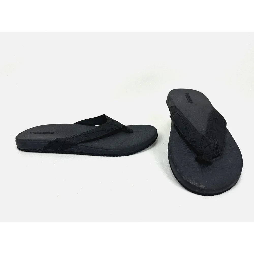 Merence Men's Flip Flops Size 46 US 12-13 Shoes Black Thong